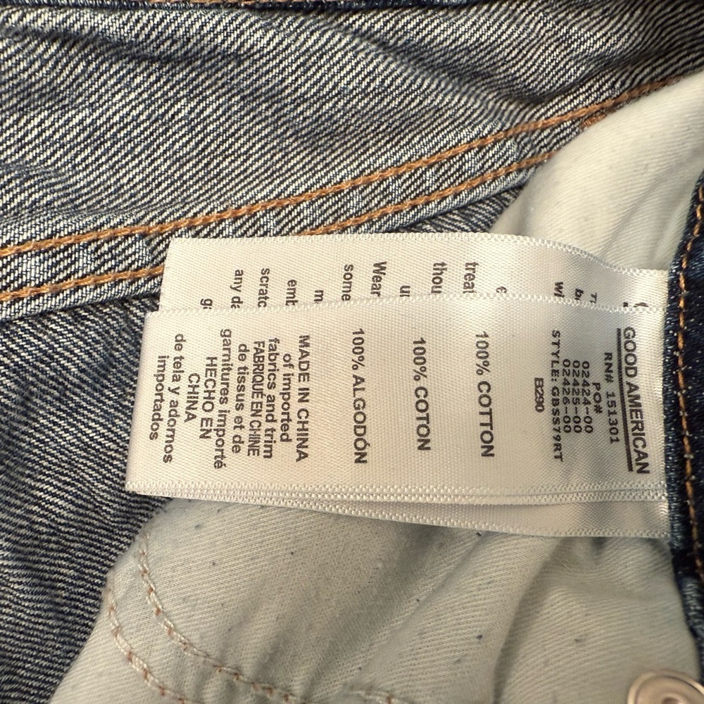 Good American Good Boy Blue Straight Leg Jeans - Picture 11 of 11